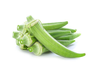 Okra isolated on white background