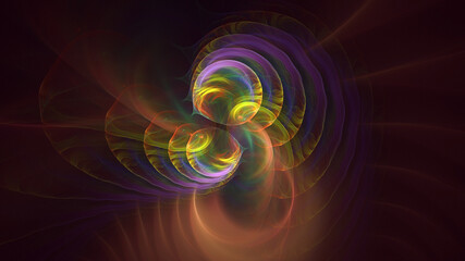 3D rendering abstract multicolor fractal light background