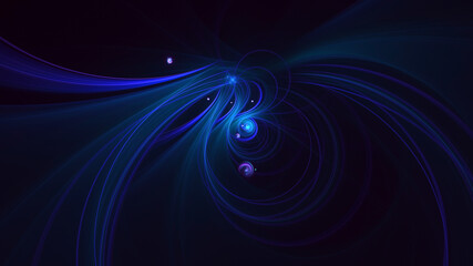 3D rendering abstract blue fractal light background