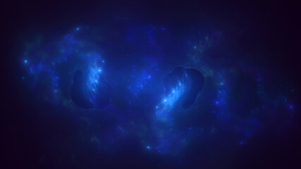 Naklejka na ściany i meble 3D rendering abstract blue fractal light background
