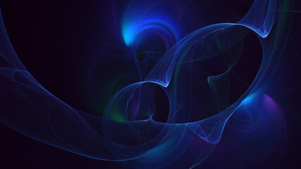 Fototapeta premium 3D rendering abstract blue fractal light background