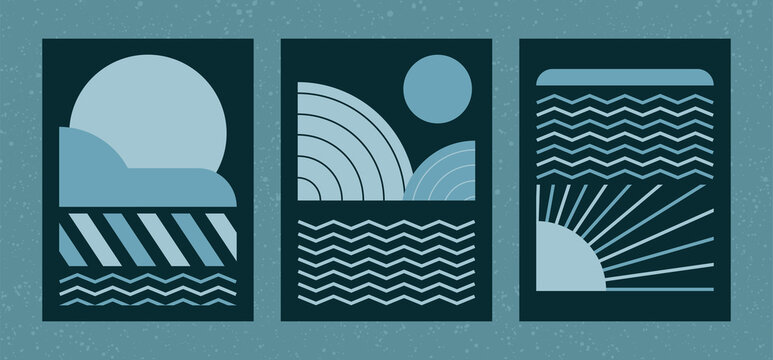 Geometric Poster, Subject: Island. Can be used for empty walls of beauty. 