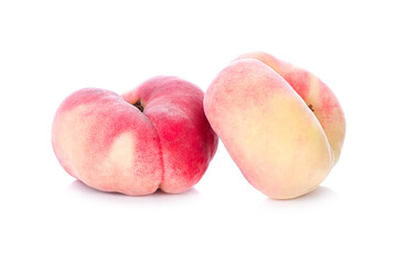 Fresh peach on white background