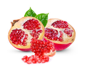pomegranate fruit isolated on white background.
