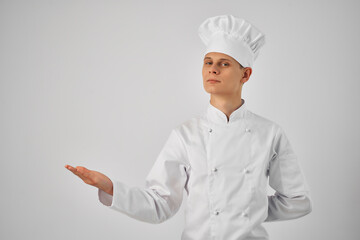 chef gesturing with his hands restaurant professional job