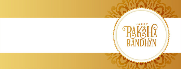golden raksha bandhan ethnic banner design