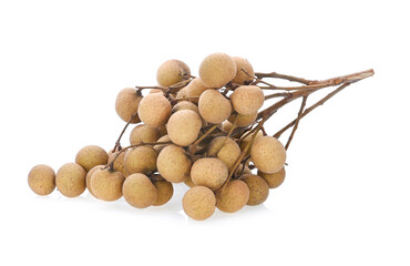 Fresh longan fruit isolated on white background