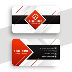 stylish red geometric business card design