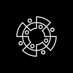 group of eight people line 8 team family together logo vector icon illustration