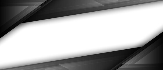 abstract black and white banner geometric background