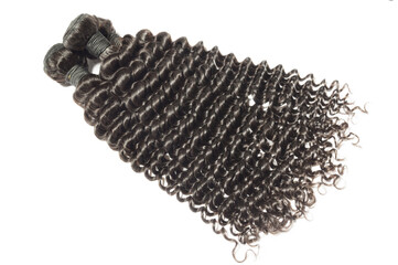 deep wave curly black human hair weaves extensions bundles