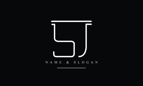 SJ, JS, S, J abstract letters logo monogram