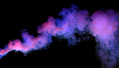 Fototapeta na wymiar Purple smoke on a black background.