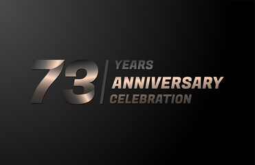 73 years gold anniversary celebration logotype, anniversary banner vector, isolated on black background
