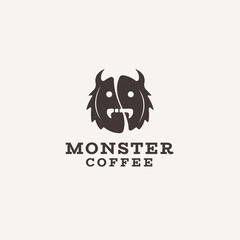 coffee beans and monster logo design inspiration