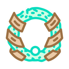 funeral wreath color icon vector. funeral wreath sign. isolated symbol illustration