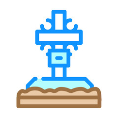 christian cross on grave color icon vector. christian cross on grave sign. isolated symbol illustration