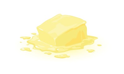 Calorie product margarine, diary breakfast food, natural animal fat. Vector cooking, whole stick of butter, ingredient fat baked good idea isolated on white background