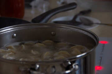 cooking in a kitchen