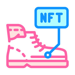 virtual blockchain-based sneakers color icon vector. virtual blockchain-based sneakers sign. isolated symbol illustration