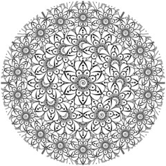 Mehndi flower for henna, mehndi, tattoo, decoration. decorative ornament in ethnic oriental style. doodle ornament. coloring book page.