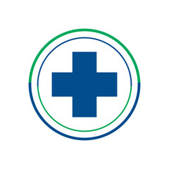 Doctor plus pharmacy medical health care logo and symbols.