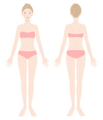 女性　全身　前後