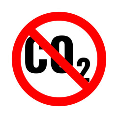 co2 not allowed red round vector sign