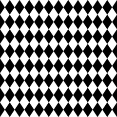 black and white rhombus seamless geometric vector pattern
