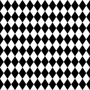 black and white rhombus seamless geometric vector pattern