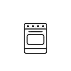 gas oven line icon. gas stove. household kitchen appliance