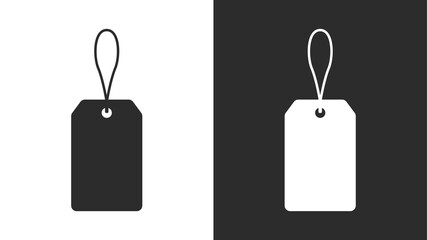 White and black paper price tags or gift tags icons. Vector illustration