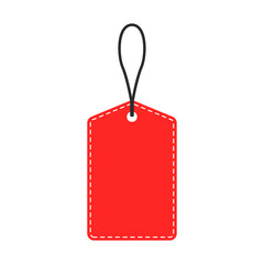 Red paper price tags or gift tag. Vector illustration