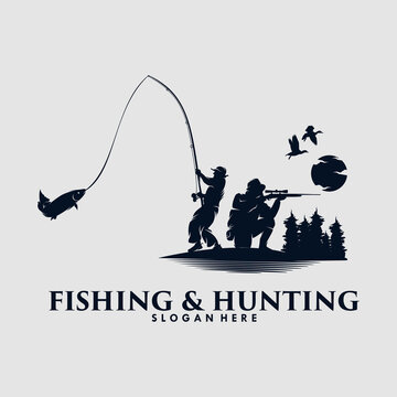 Hunting and Fishing logo design