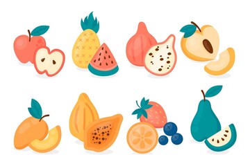 Flat Illustration Delicious Fruit Collection