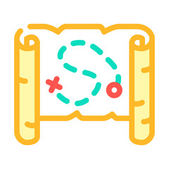 map treasure color icon vector. map treasure sign. isolated symbol illustration
