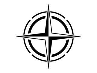 Flat compass direction illustration. Map symbol