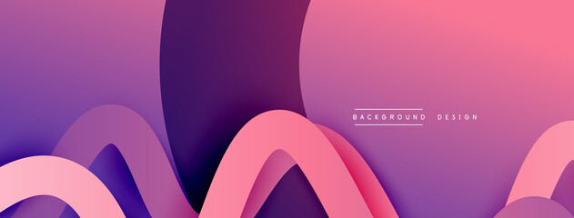 Abstract gradient background with wave line with shadow effect. Geometric composition. 3D shadow effects and fluid gradients