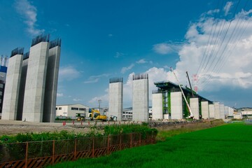 新名神高速道路の建設現場