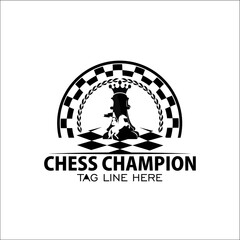 Chess competition game sport graphic illustration vector logo design