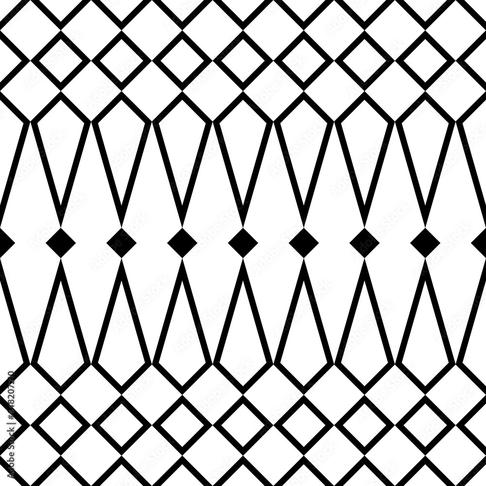 Aufkleber Empty rhombs and quadrangles. Vector seamless pattern.