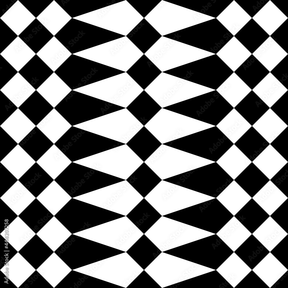 Poster black rhombs abstract ornament. checker quadrangles pattern. vector.