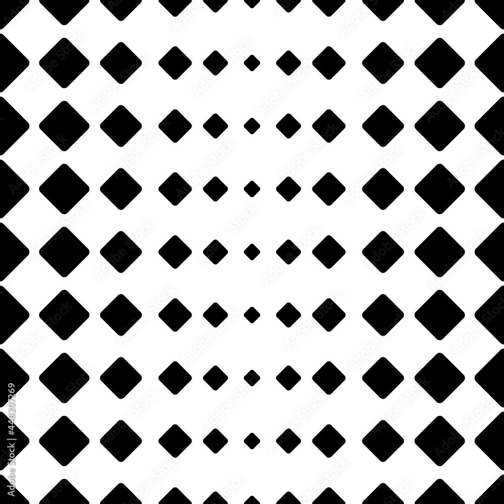 Poster black rhombs with gradiental size. vector seamless rhomb ornament. repeated sample pattern.