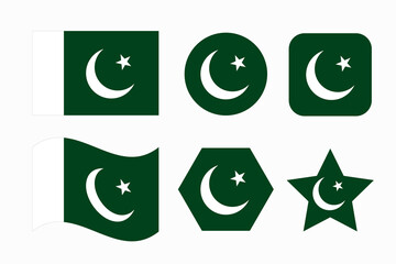 Obraz premium Pakistan flag simple illustration for independence day or election