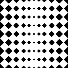 Black rhombs with gradiental size. Vector seamless rhomb ornament. Repeated sample pattern.
