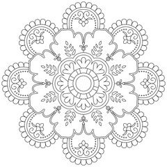 Leaf Flower Petal Coloring Mandala Art Simple Graphic Shape Vector Floral Oriental Outline Vintage Decorative Elements Pattern Illustration Islam Arabic Indian Turkish Mystic Religion Morals Lotus