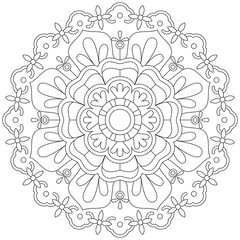 Leaf Flower Petal Coloring Mandala Art Simple Graphic Shape Vector Floral Oriental Outline Vintage Decorative Elements Pattern Illustration Islam Arabic Indian Turkish Mystic Religion Morals Lotus