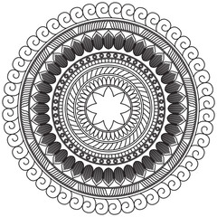 Leaf Flower Petal Coloring Mandala Art Simple Graphic Shape Vector Floral Oriental Outline Vintage Decorative Elements Pattern Illustration Islam Arabic Indian Turkish Mystic Religion Morals Lotus