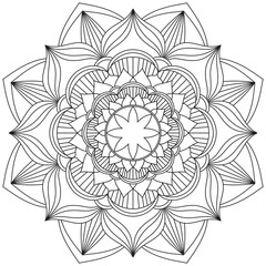Leaf Flower Petal Coloring Mandala Art Simple Graphic Shape Vector Floral Oriental Outline Vintage Decorative Elements Pattern Illustration Islam Arabic Indian Turkish Mystic Religion Morals Lotus