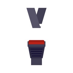 Insurance seatbelt icon flat isolated vector
